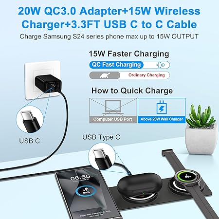 3 in 1 Foldable Wireless Fast Charger