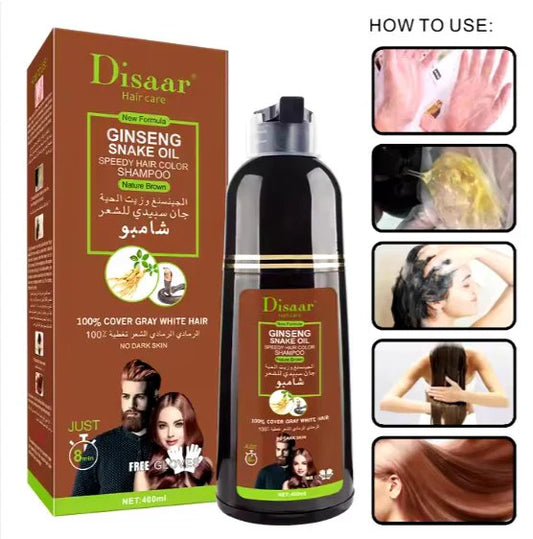 Natural Brown Hair Color Shampoo (400ml)